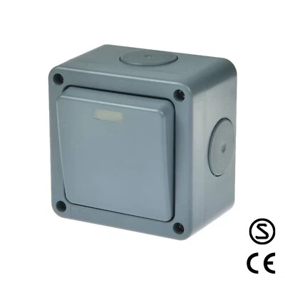 DIGI-OFFICE Weatherproof Outdoor 10A 2 Way Single Switch IP66 Outside Waterproof Switch New