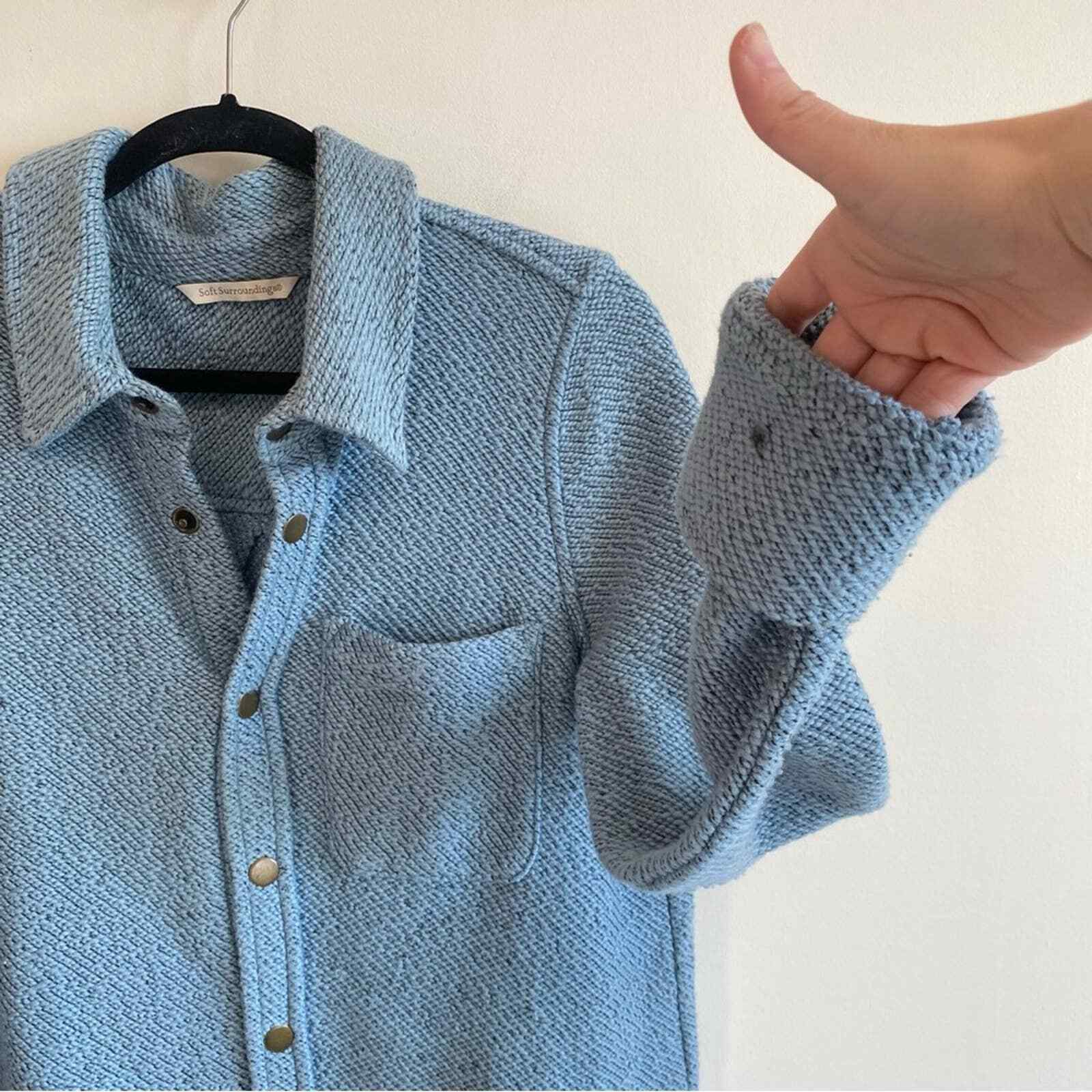 Soft Surroundings Thick Button/Snap Shacket Shirt… - image 4