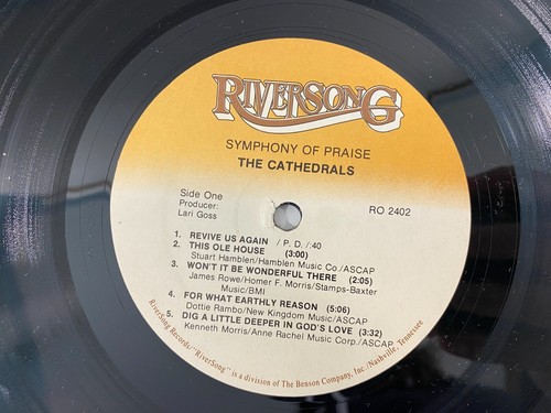 The Cathedrals Symphony of Praise Vinyl LP Record Album Riversong Records - Imagen 5 de 10