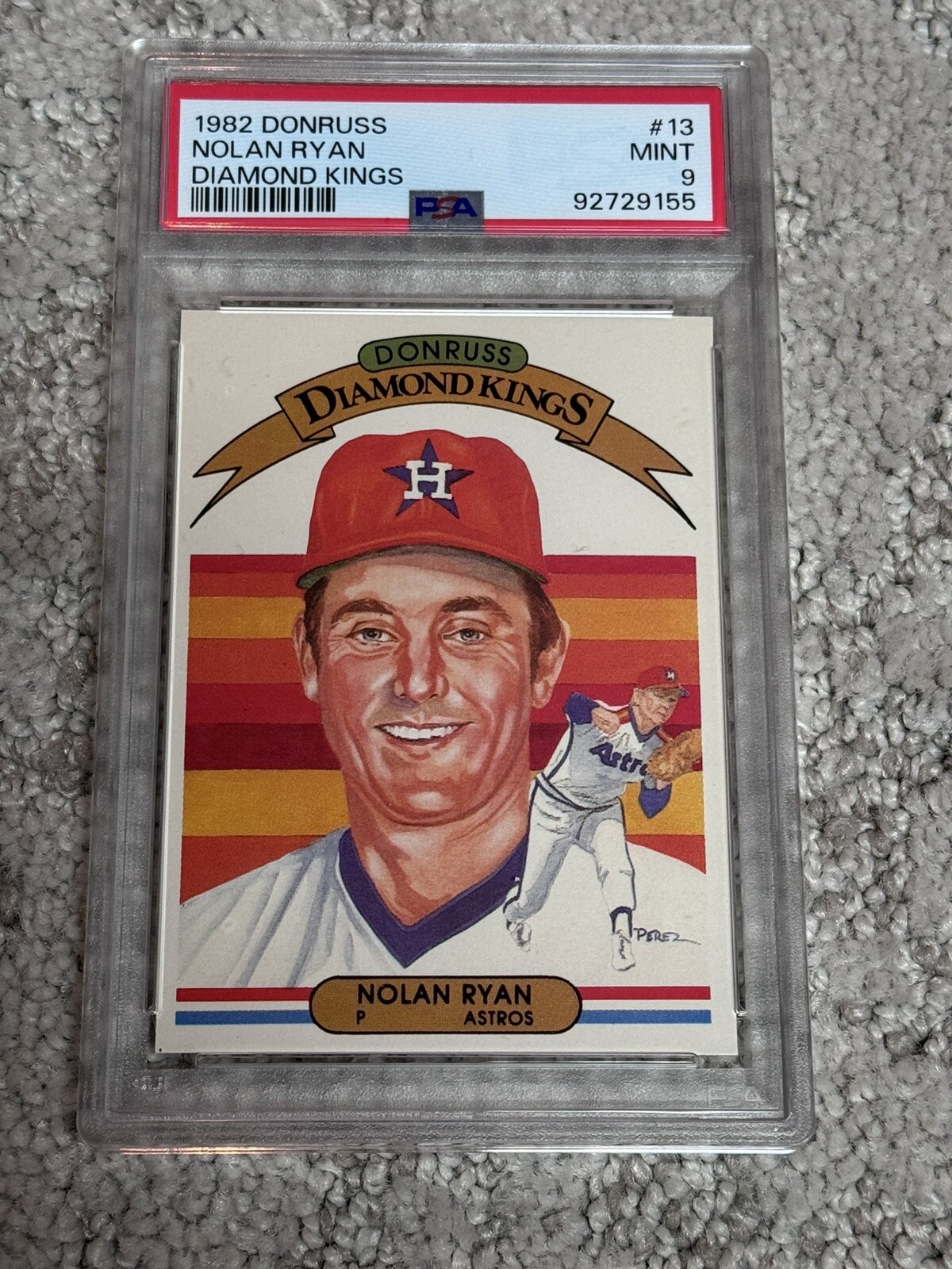 PSA 9 BASEBALL CARD 1982 DONRUSS HOF NOLAN RYAN HOUSTON ASTROS DIAMOND KINGS