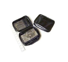 MAKEUP BAG BLACK CASE Cosmetic Organizer Travel Trial Mineral Vinyl Crafts Sew