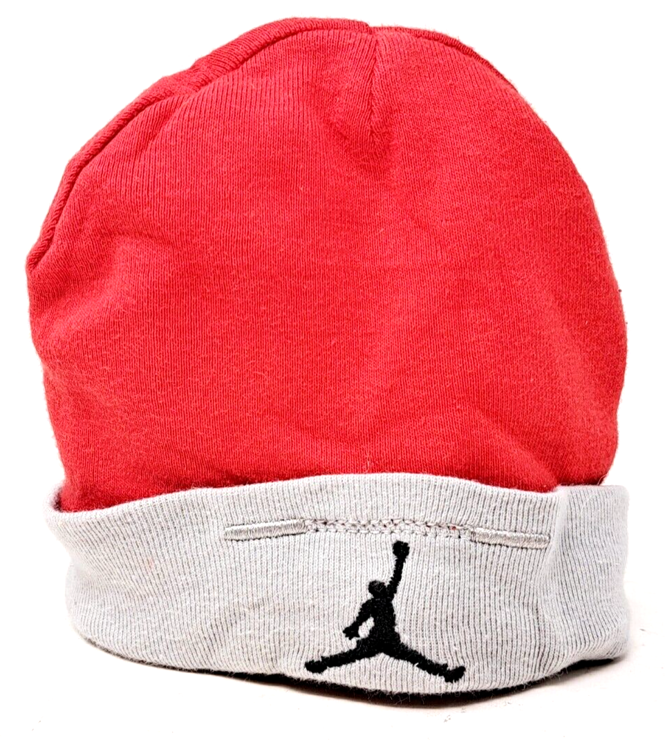 Air Jordan Baby Beanie Red Black Gray Cap Hat 0-6 Months