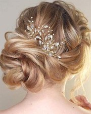 3 Pcs Silver Wedding Hair Pins Decorative Rhinestones Crystal Vine Bridal