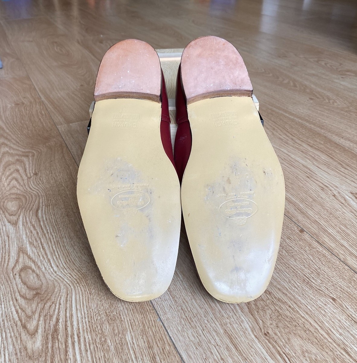 Church's mens Leather Grecian Slippers red size Eu 40.5 . Us