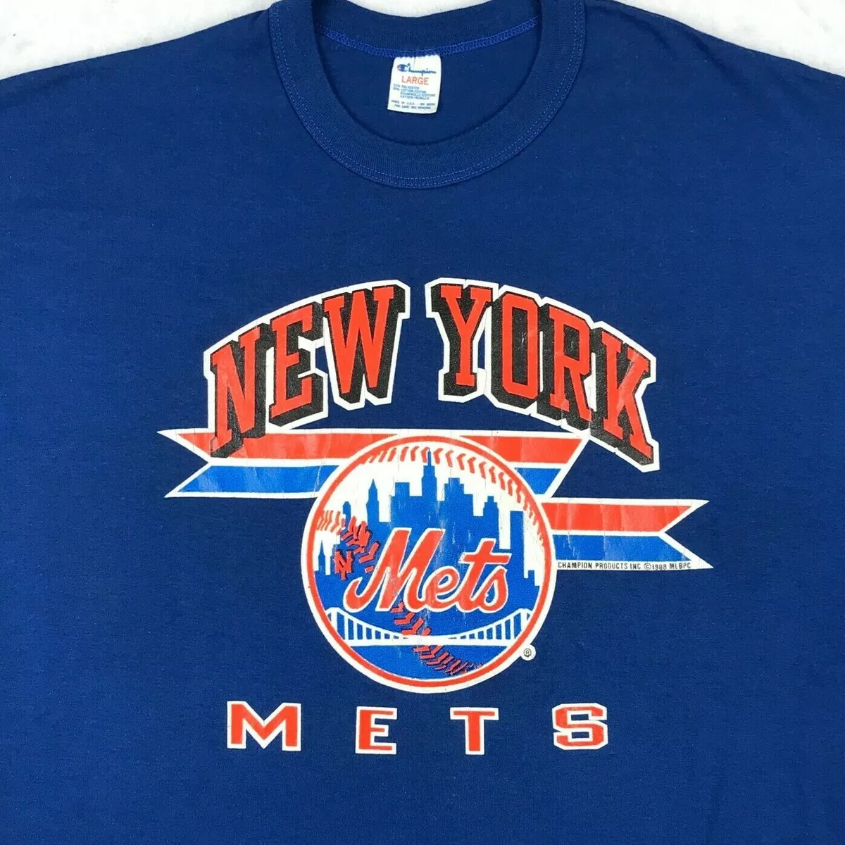 vintage 80s NEW YORK METS CHAMPION T-Shirt MEDIUM/LARGE baseball mlb nyc