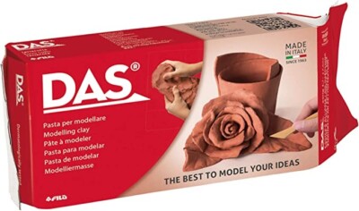 DAS Air-Hardening Modeling Clay Block Terra Cotta Color 1.1lbs (1 pack)
