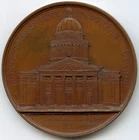 FRANCE 1858 EGLISE ST. GENEVIEVE PANTHEON IN PARIN BRONZE MEDAL, WIENER 60MM 78G
