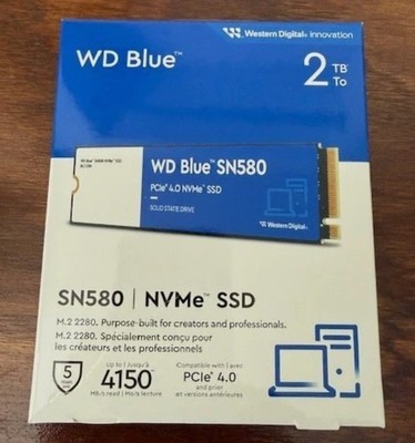 Western Digital 2TB WD Blue SN580 NVMe Internal Solid State Drive SSD - Gen4 x4