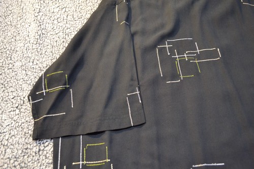 Johnson & Murphy Men's Short Sleeve Black X-Large Button Down 100% Silk Shirt - Picture 6 of 13
