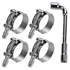 4 Pack 1.5 Inch T Bolt Hose Clamps Working Range 46-52mm for 1.5 Inch Hose ID...