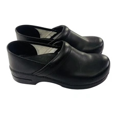 Dansko Professional Clogs Womens 44 Black Leather Slip On Comfort Work Shoes