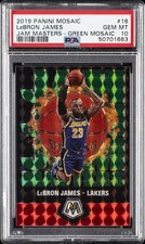2019 PANINI MOSAIC JAM MASTERS GREEN MOSAIC #16 LEBRON JAMES PSA 10