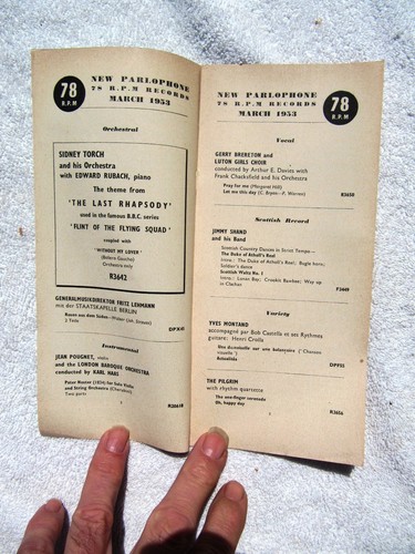 March 1953 British PARLOPHONE Supplement Eve Boswell Record Overseas CATALOG LP - Picture 2 of 3