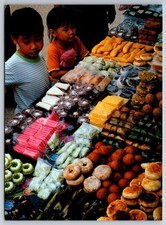 Malaysia Postcard Kids Pastries Watering Malay Cakes Cookies Stand Unposted