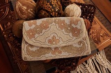 Vintage Saks Fifth Avenue Heavy Beaded Clutch Purse Made In France