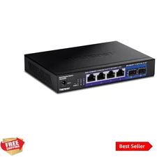 6-Port Unmanaged Multi-Gig Switch, 4 x 2.5GBASE-T Ports, 2 x 10G SFP+ Ports F...