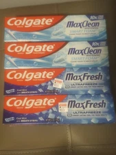 Colgate Lot of 4 Max Fresh With Whitening Breath Strips Toothpaste 6 oz 26/27