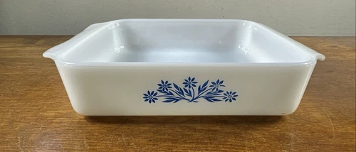 Vintage Anchor-Hocking Fire King Blue Cornflower 8”  X 8” Square Baking Dish