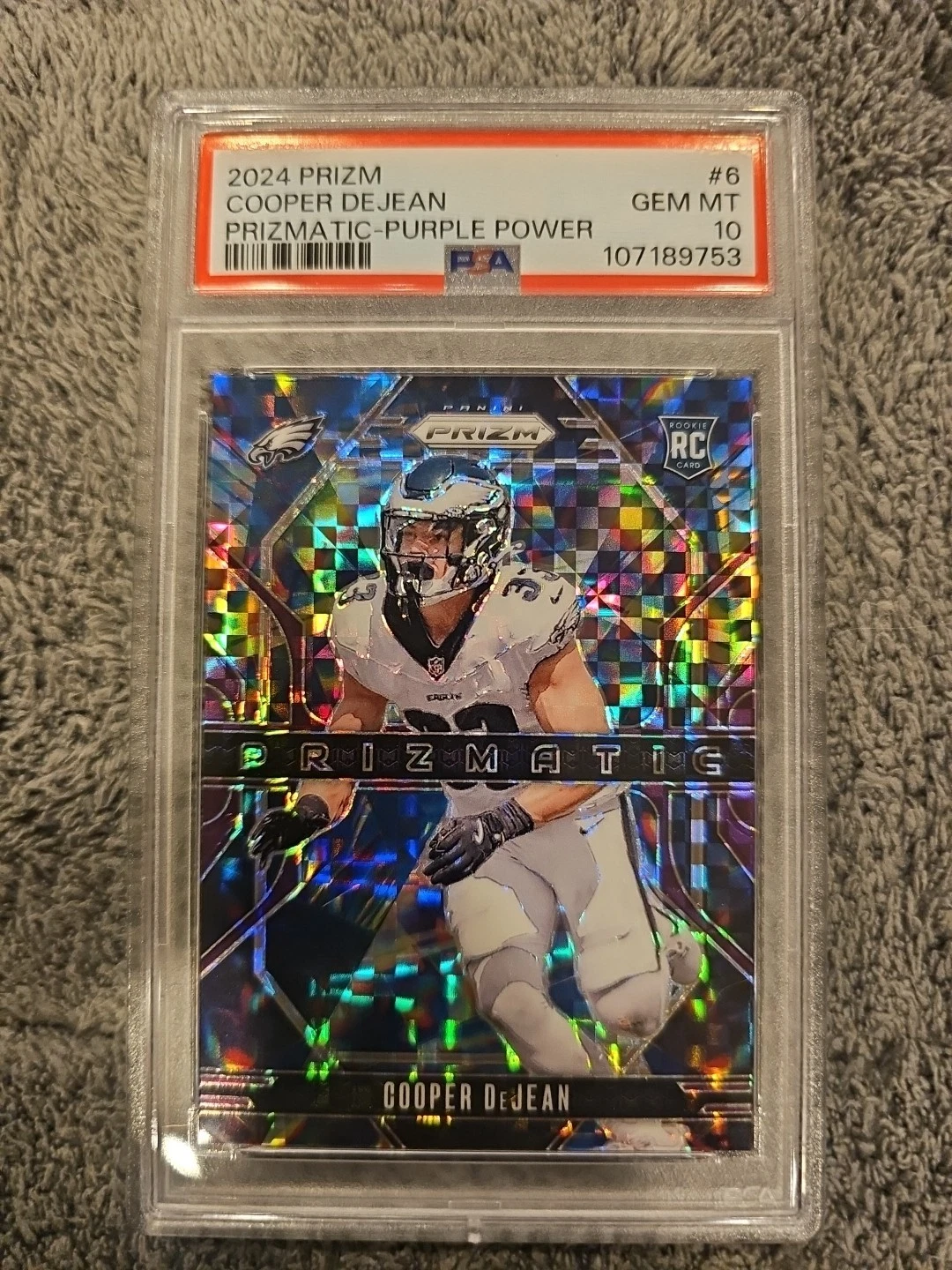 Cooper DeJean Panini Prizm Prizmatic #6 Purple Power