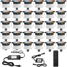 FVTLED LED Deck Lights Kit 30pcs Φ1.22 WiFi Smart Phone Control Low Voltage D31