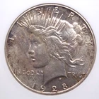 1928 "S" Peace SILVER Dollar $1 ANACS AU55 #312 About Unc Soapbox ECC&C, Inc.