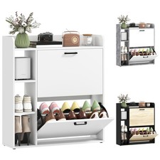 HOMCOM Scarpiera Moderna con 2 Cassetti 3 Vani Aperti Capacità 15 Scarpe