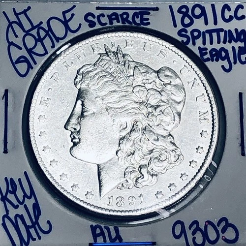 1891 CC SPITTING EAGLE MORGAN SILVER AUTHENTIC HI GRADE U.S. MINT KEY DATE 9303
