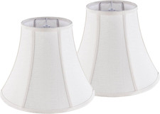 Creme White Bell Lamp Shades Set of 2 Medium Shade 6.7 Top X 13 Bottom X 10 H