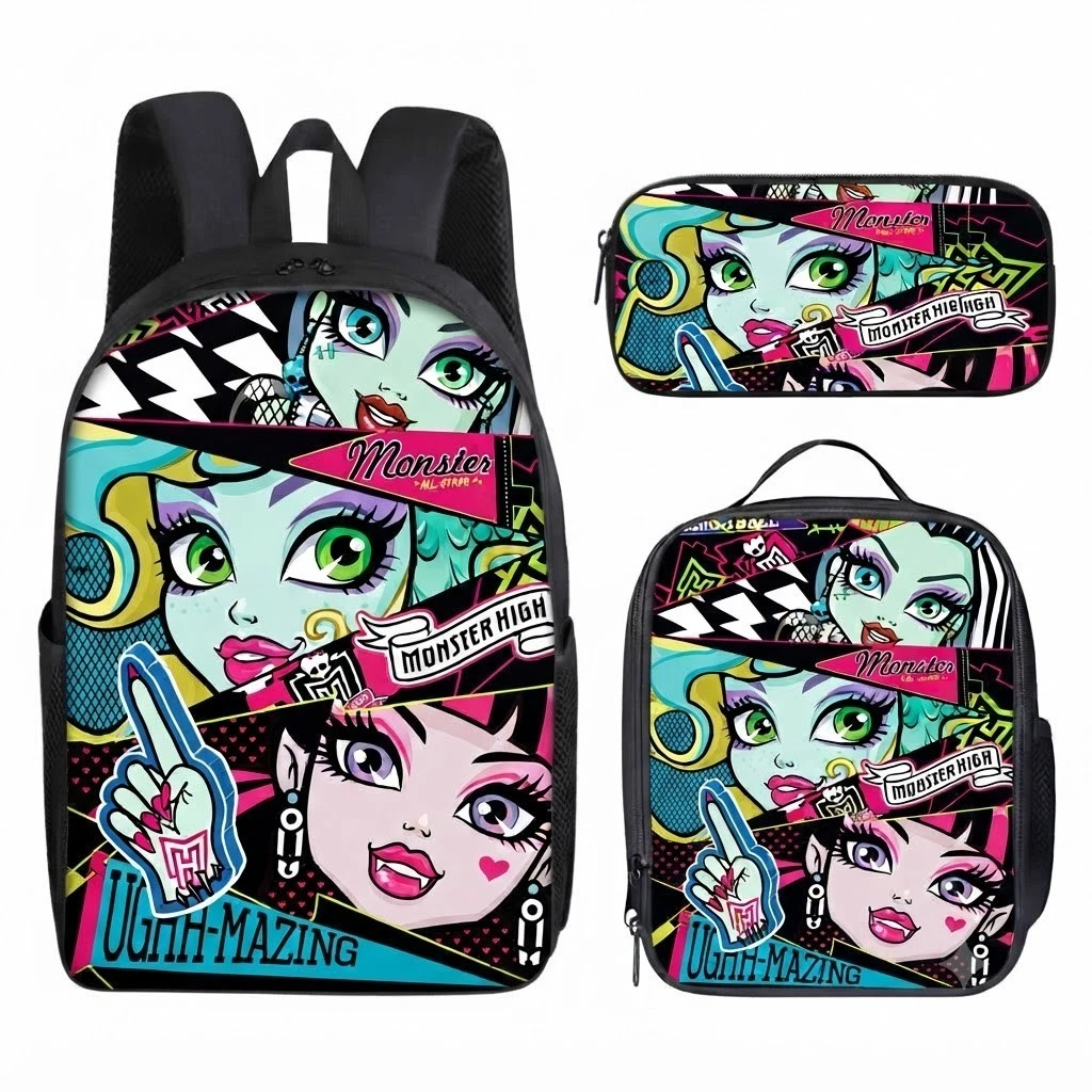 Monster High Backpack Set, School Bag, Lunch Bag