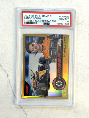 2023 Topps Chrome Formula 1 F1 Lando Norris Camber Gold Refractor 