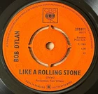 BOB DYLAN LIKE A ROLLING STONE 7" CBS (1965) VG+ FOLK 4-PRONG ENGLAND