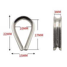 10PCS Chicken Heart Ring Protective Sleeve for Wire Rope in Fishing and Rigging 7.05 per metre