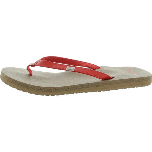 Sanuk Womens Yoga Joy Orange Slide Flip-Flops Sandals 8 Medium (B,M) BHFO 5282