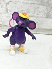 Vintage 1996 Bananas in Pajamas Rat In a Hat Purple Mouse 5" Toy Figure TOMY