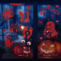 Halloween Fensteraufkleber Blutige HandabdrüCke FußAbdrüCke Horror Pvc