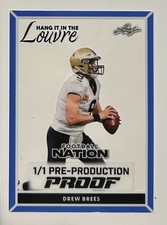 2025 LEAF FOOTBALL NATION DREW BREES #1/1 PRE-PRODUCTION PROOF 