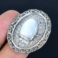 Rainbow Moonstone Handmade 925 Sterling Silver Jewelry Ring US Size 8.5