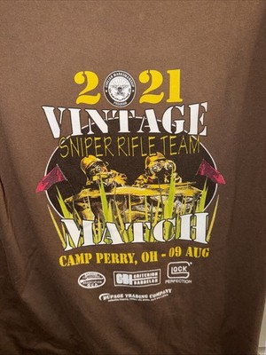 '21 CMP Vintage Sniper Rifle Team Match, Camp Perry, Large, Brown T-Shirt