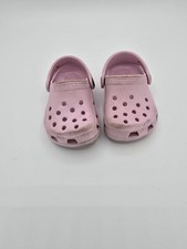 Crocs Girls Shoes 2-3 Pink Round Toe Comfort Clogs Easy to Put on Toddler