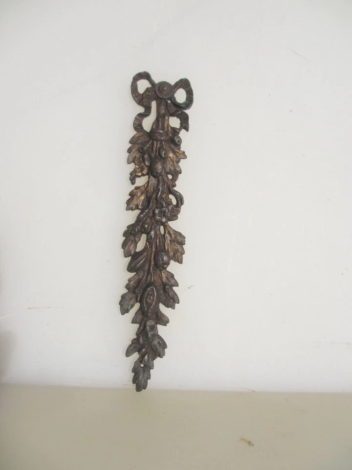 Victorian Brass Ormolu Furniture Hardware Mount French Antique Flower Rococo 7" - Image 2 of 4