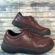 Orthofeet Derby Dress Shoe Mens 11.5 Brown Leather Brogue Orthotic Dress Comfort