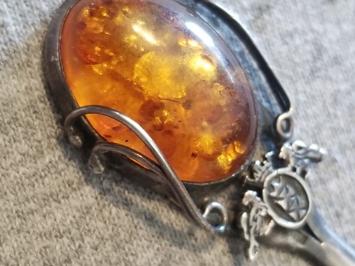Antique European Amber Sterling Silver Letter Opener - Georgian? Cross Pattee - 第 6/12 張圖片