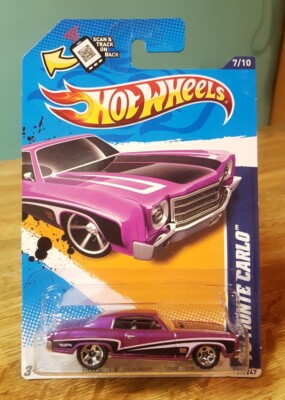 Hot Wheels '70 Monte Carlo Purple 1:64 Scale Muscle Mania GM 2012