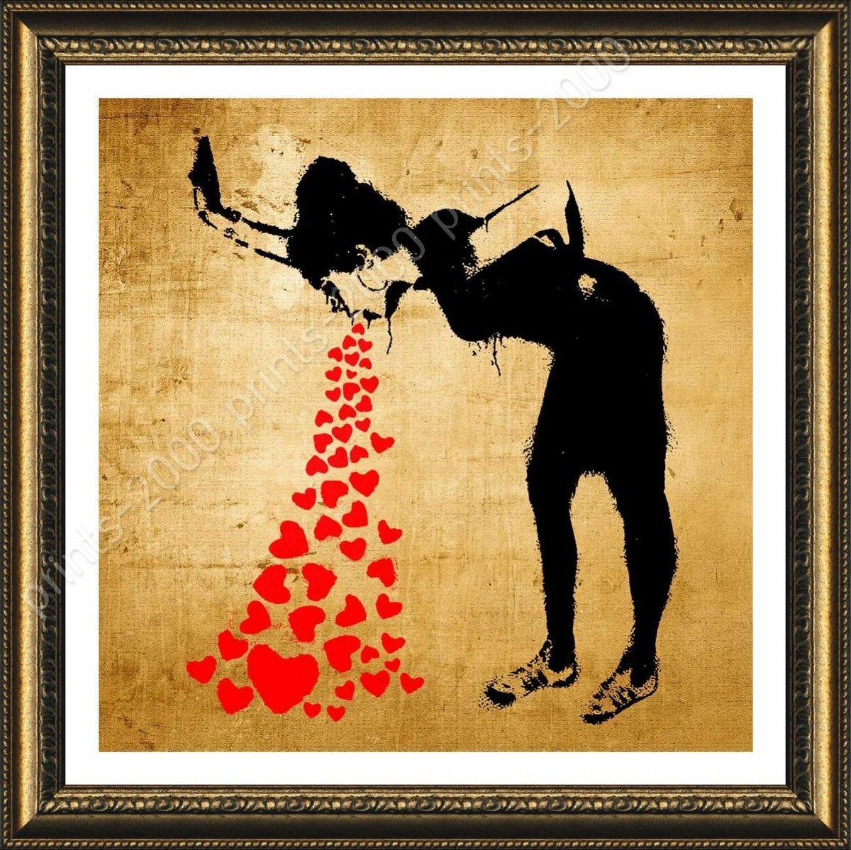 額縁 GEE VAUCHER Oh America banksy dolk Lovesick by Banksy | Framed canvas | Wall art paint poster