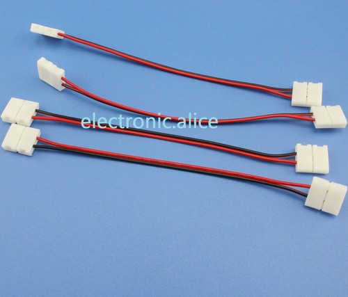 10MM PCB 2 Pin Line Connector Adapter for 5050 Single Color Wire LED Strip 50pcs - Picture 2 of 3