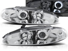 HEADLIGHTS LPMI01 FOR MITSUBISHI ECLIPSE 1995-1996 ANGEL EYES CHROME LHD