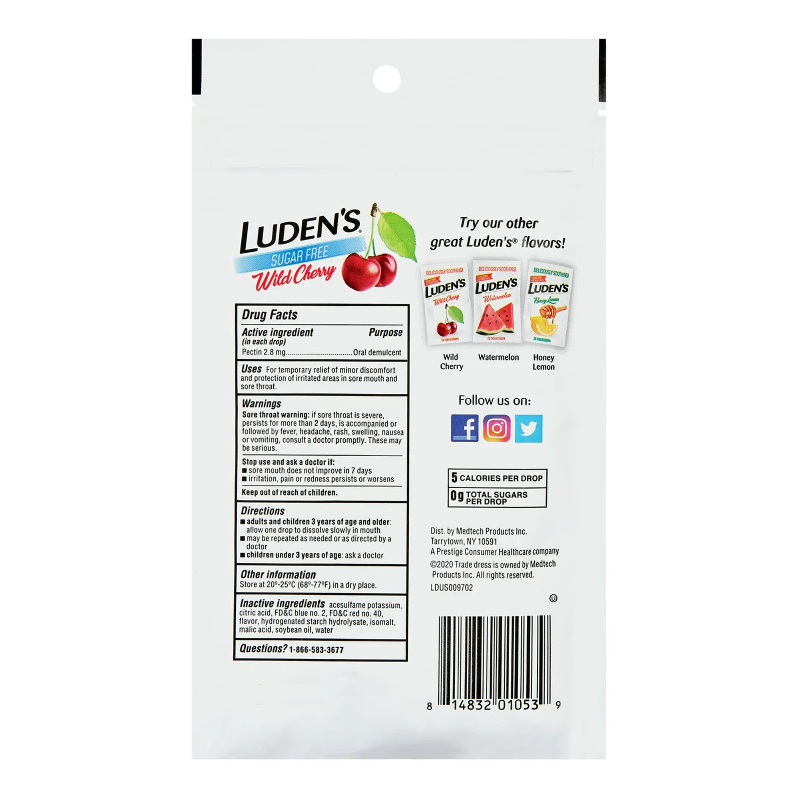 Luden's Deliciously Soothing Throat Drops, SugarFree Wild Cherry