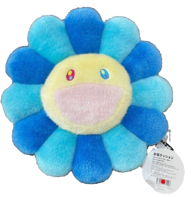 Takashi Murakami Flower Blue Cushion 30cm - Kaikai Kiki Plush