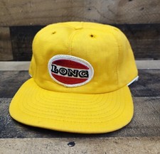 Vintage Long Trucker Hat Snapback Patch Cap Yellow Louisville Mfg Co Made in USA