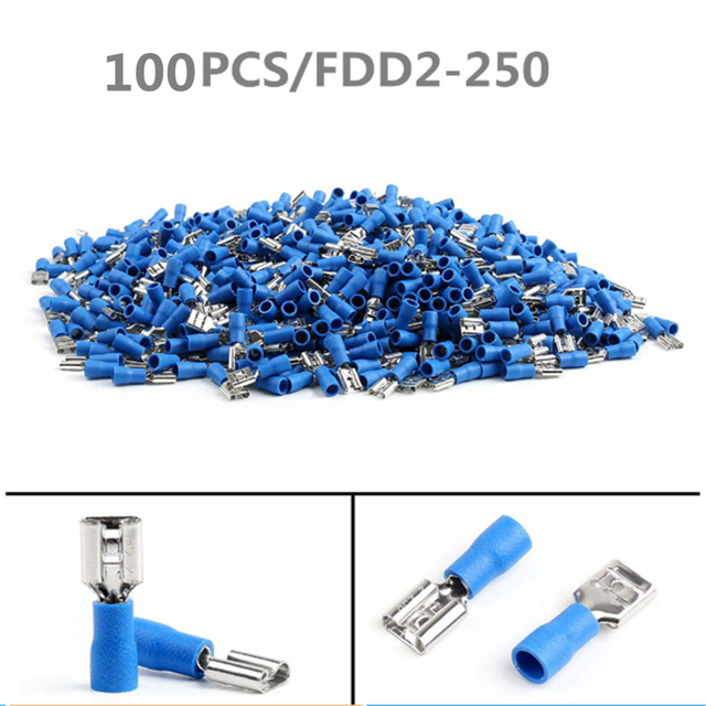 50 Connettori A Crimpare Per Cavi Auto - Blu, Per AWG 16-14, Isolati, Modello FDD2-110 - Foto 9